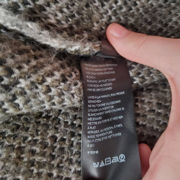 Anthropologie Vera Camo Open Front Oversized Cardigan Knit Grey Green Size XS - Picture 8 of 8